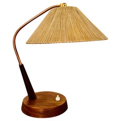 Tischlampe aus Sisal und Teakholz von Temde