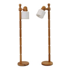 Modernes schwedisches Stehlampenset aus Kiefernholz von Markslöjd, 1970er Jahre, Schweden