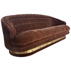 Vintage Chocolate Brown Mohair Sofa