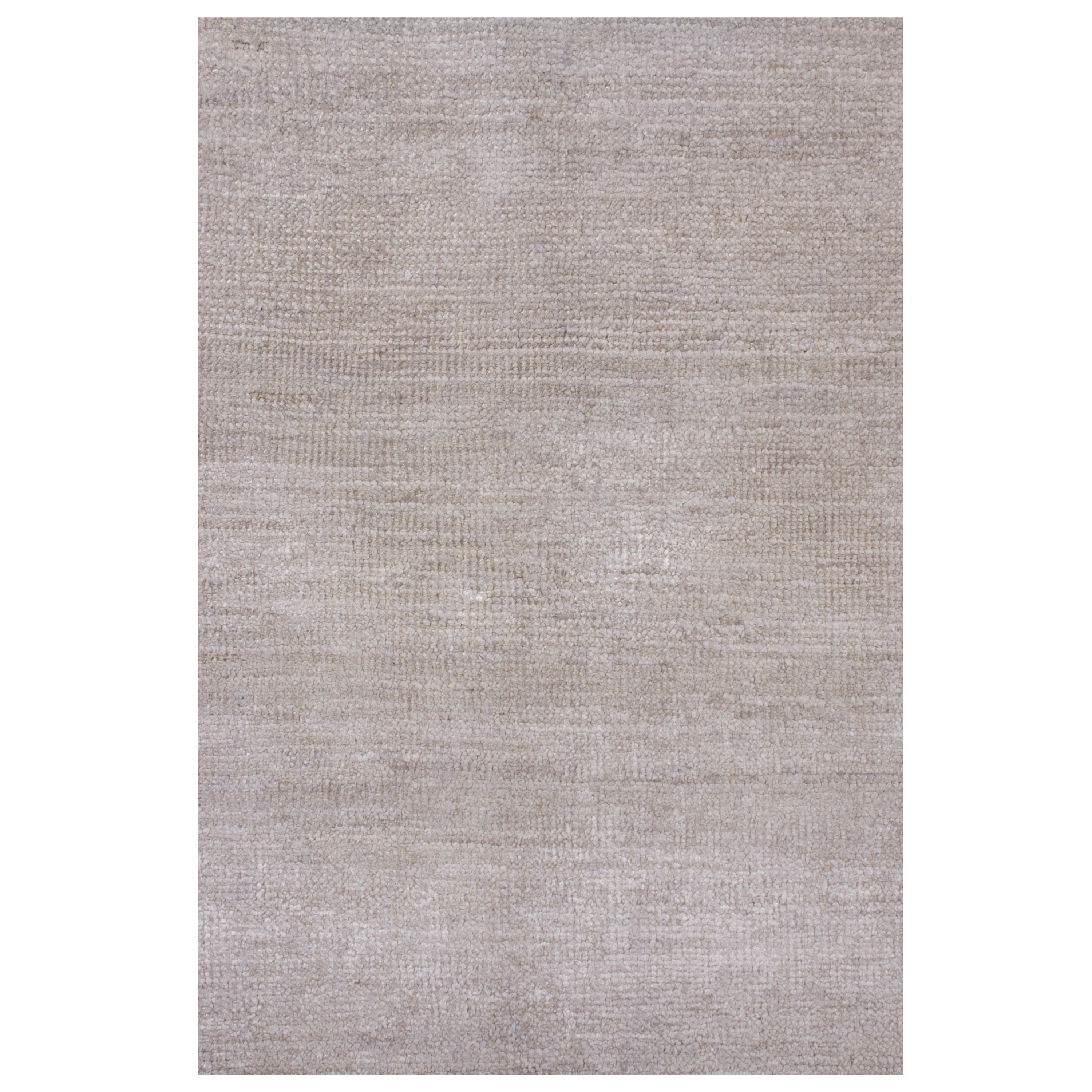 Alfombra de galería contemporánea Rug & Kilim en gris plata macizo, tono sobre tono