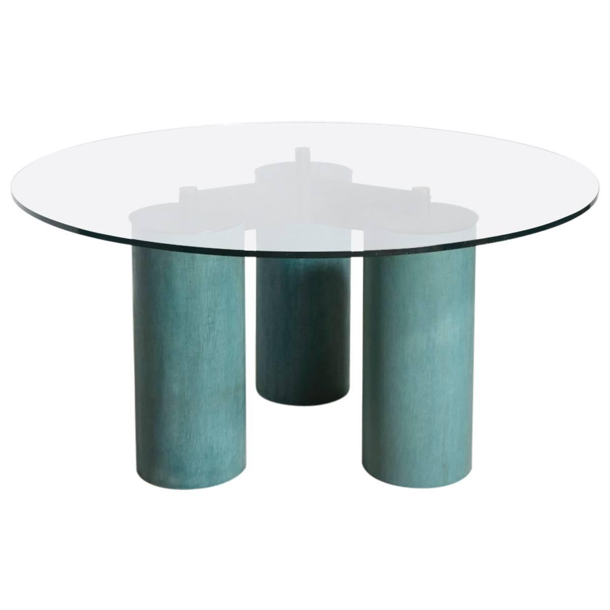 Lella and Massimo Vignelli Glass Top Table Model Serenissimo 160 for Acerbis