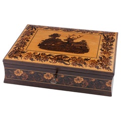 Tunbridge Ware Stationery Box with Writing Slope c1860