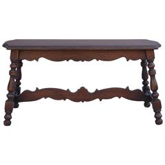 1 of 2, 1920s Carved Spanish Revival Side Bench / Tables