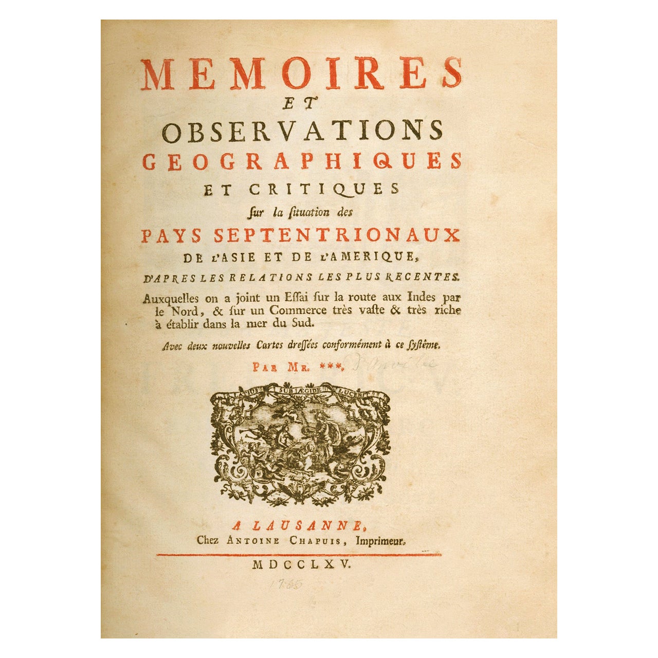 Mémoires et Observations Géographiques et Critiques by Samuel Engel (1702–1784))