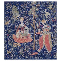 French Hand-Printed Tapestry in Medieval style - H 114 x L 97 cm - N° 1438