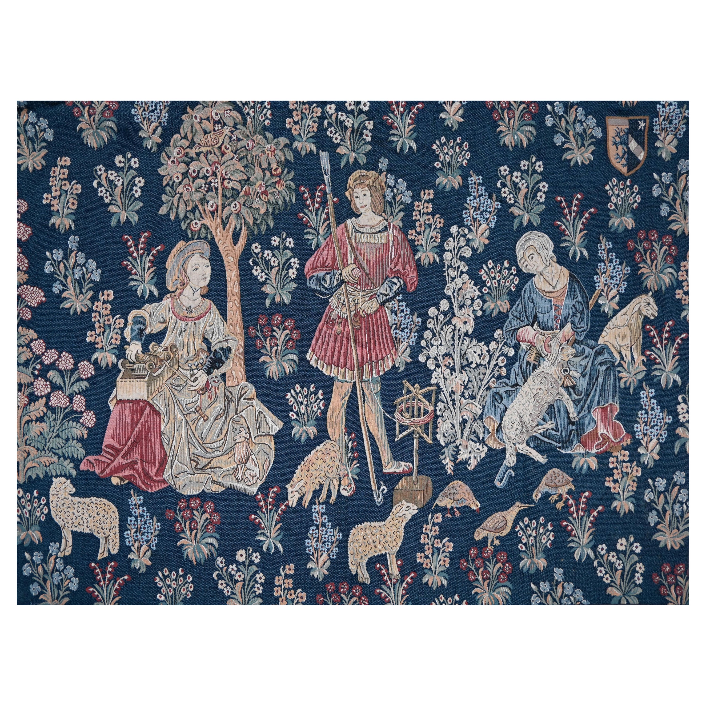 French Tapestry, Genuine Jacquard in Medieval Style - H 131 x W 190 cm - N 1439