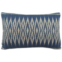 Vintage Blue Ikat Bolster Pillow