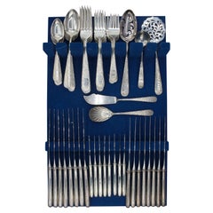 Circa 1970 Sterling Silver Flatware Service in Old Maryland Engraved by Kirk