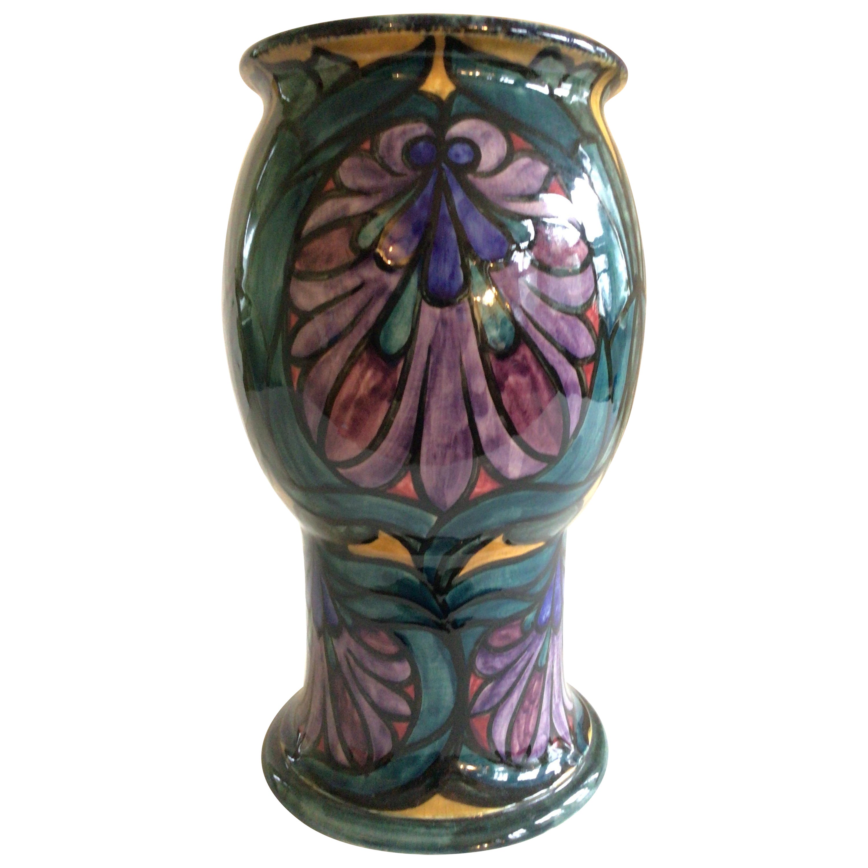 1920s Morrisware Painted Ceramic Vase