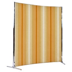 Knoll International Vintage Orange and Yellow Striped Room Divider Screen Panel