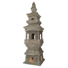 Pagode en terre cuite de la dynastie Qing dans le style de Tony Duquette.