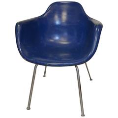 Antique Midcentury Miller Eames Era Fiberglass Shell Chair by Krueger, Eight Available 