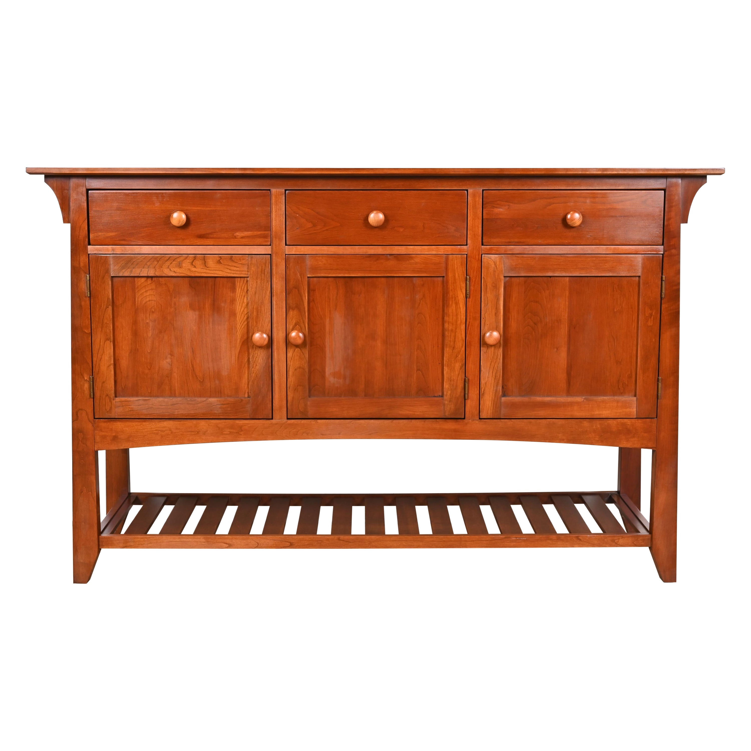 Aparador o mueble bar Arts & Crafts de madera de cerezo