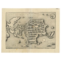 Bird’s-Eye View Map of Gallipoli: Fortified Ionian Gem by Mattheus Merian, 1688