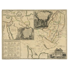 Detailed Map of Arabian Peninsula and Canaan, Highlighting Biblical Territories