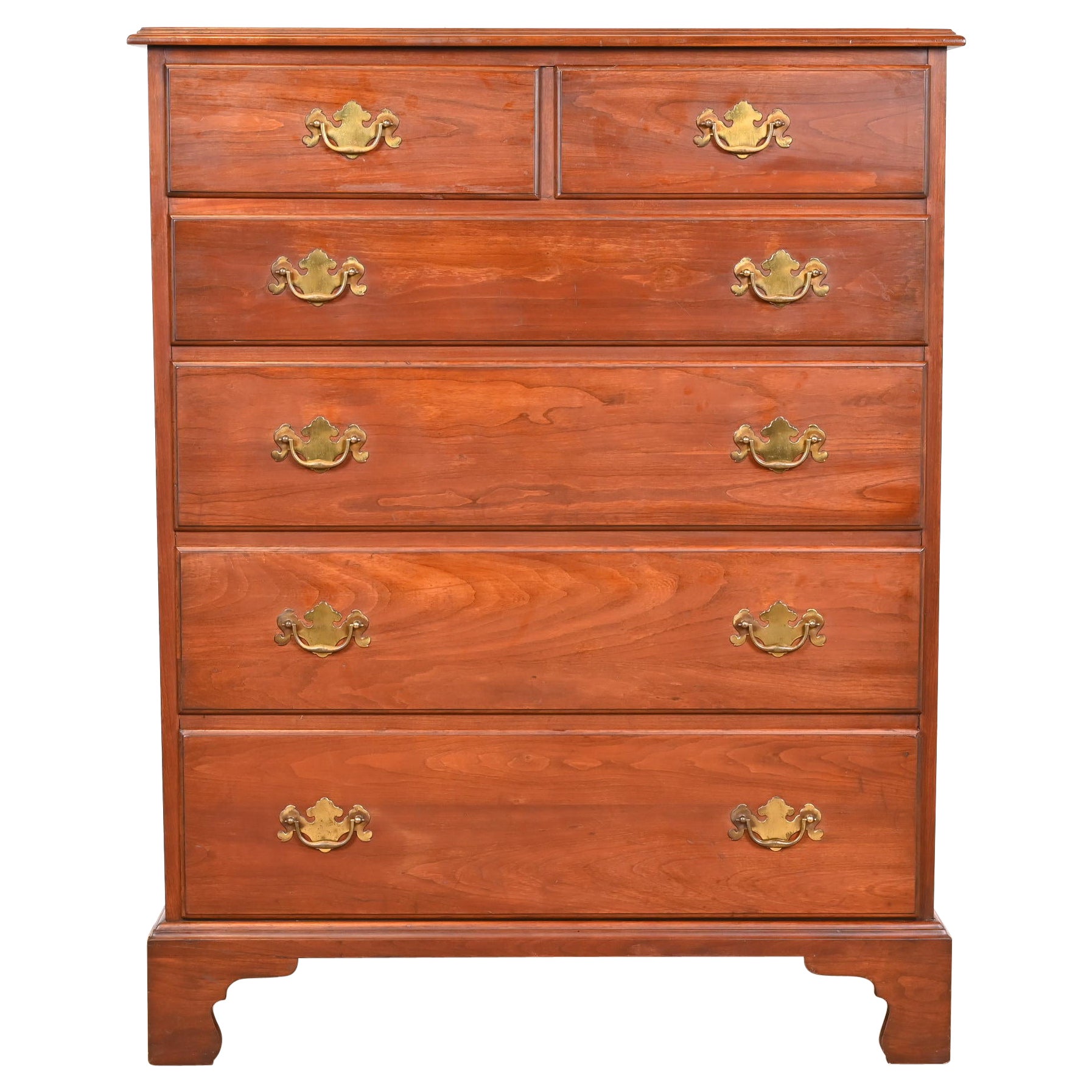 Henkel Harris American Colonial Solid Cherry Wood Highboy Dresser