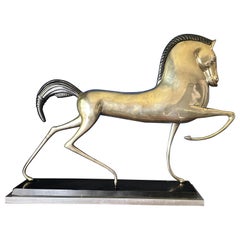 Grande sculpture de cheval étrusque Art déco