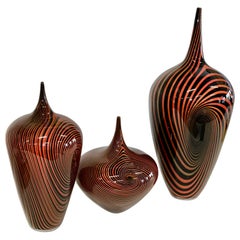 3 Pieces by Noted Canadian Glass Artist Jeff Holmwood  Vortex 1999