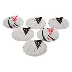 Ensemble de 6 assiettes Fujumori pour Kato Kogei Japan Alpha 3 post-moderne Memphis 1980