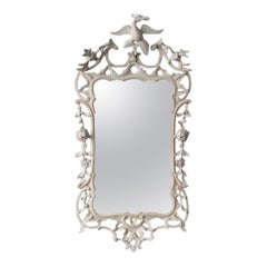 White Painted Chinese Chippendale Pier Mirror, Late 18th Century
