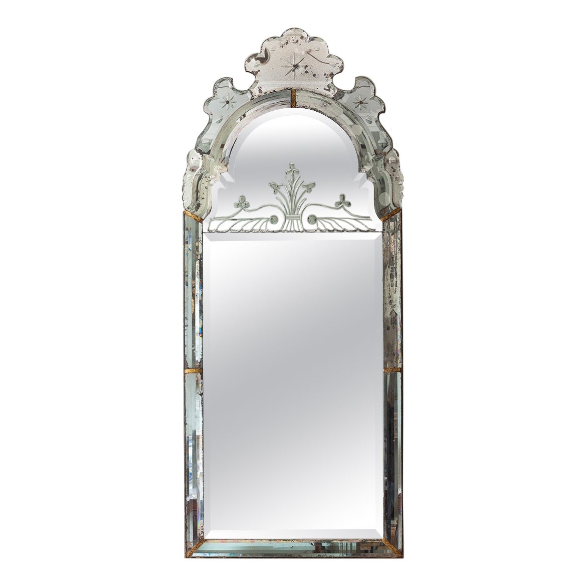 Queen Anne Periode 'All Glass' Border Spiegel (SN4950)