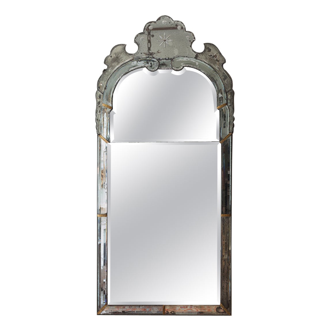 Queen Anne Periode 'All Glass' Border Spiegel (SN4951) im Angebot