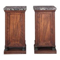 Pair of Bedside Cabinets with Scagliola Tops, Early 19th Century