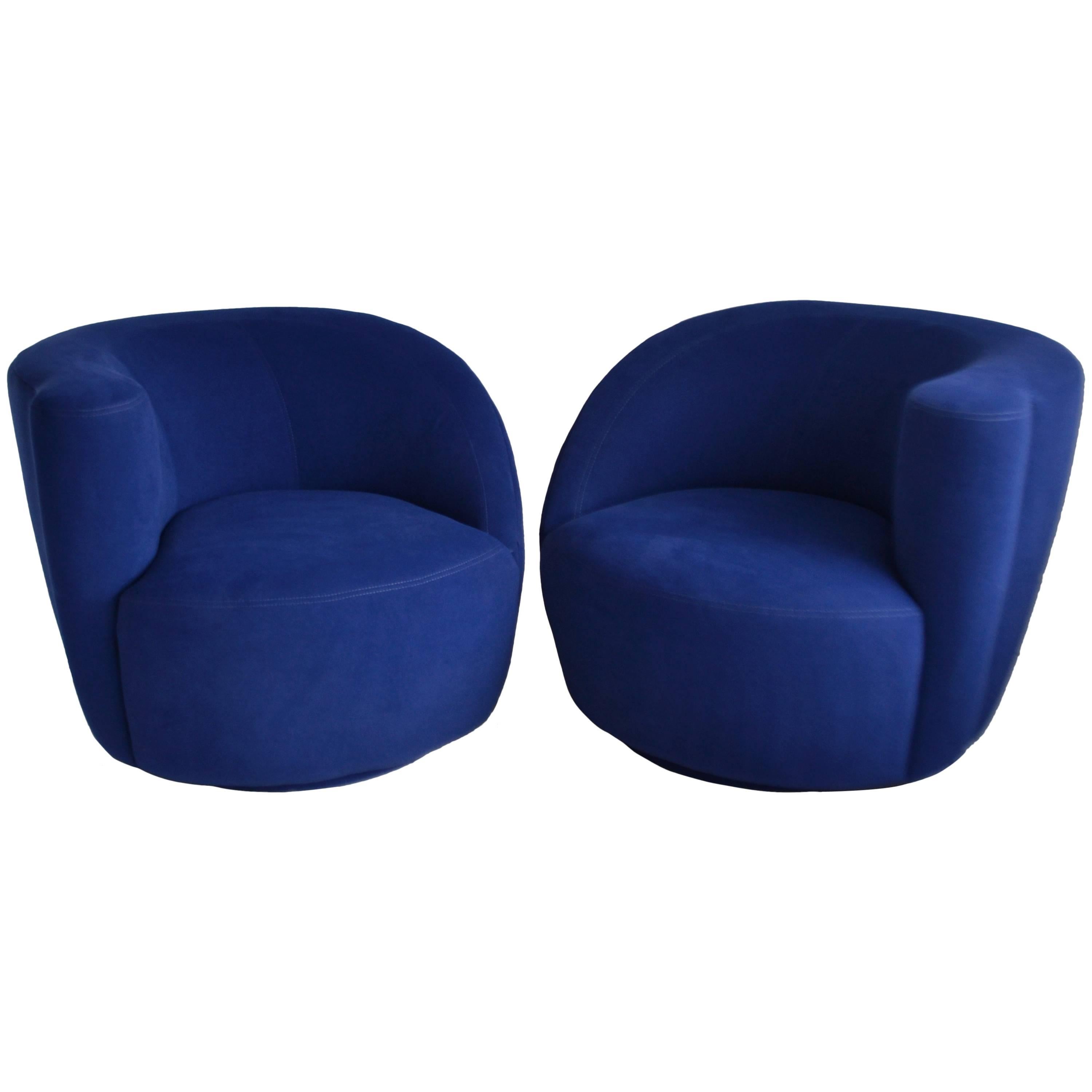 Pair of Nautilus Lounge Chairs by Vladimir Kagan