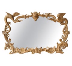 Palm Leaf Carving Giltwood Mirror, Late 18th & Early 19th Century