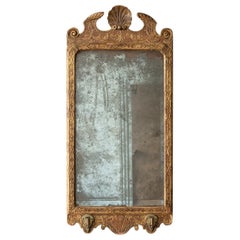 Miroir de pilier George III avec appliques à bougies originales en laiton