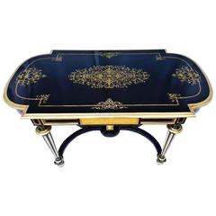 French Napoleon III Center Table Boulle Marquetry, circa 1870