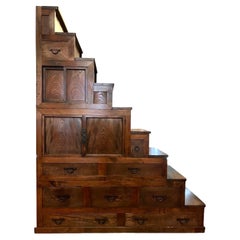 Japanese Kaidan Tansu 3 Piece Antique Staircase Chest Meiji Period 1870s