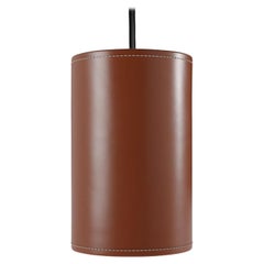Lámpara colgante de cuero cilíndrica de Cuero Design