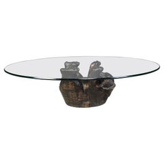 Unique Sculptural Black Bear Coffee Table, 1970s