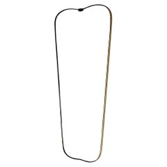 Mid-Century Modern Vintage-Wandspiegel in voller Länge aus Messing mit schwarzem Herz, 1950