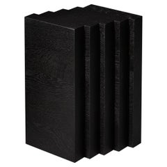 Solid Black Oak Brutalist Cadence Side Table