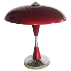 Vintage 1950s Mid-Century German Red Enamelled Desk Lamp