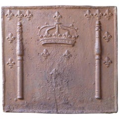 Antique 18th Century French Arms of France Fireback / Backsplash