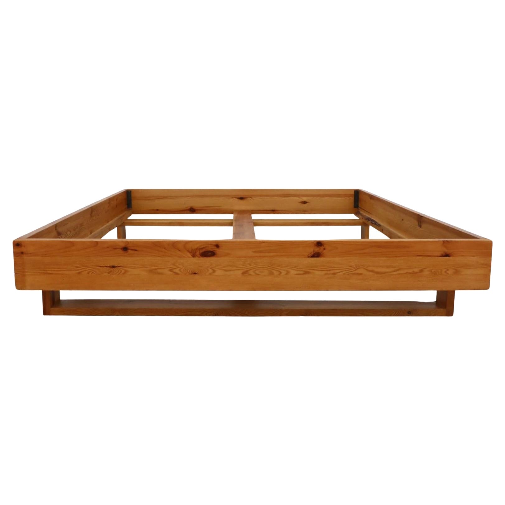 Mid-Century Ate Van Apeldoorn European King Size Pine Platform Bed Frame