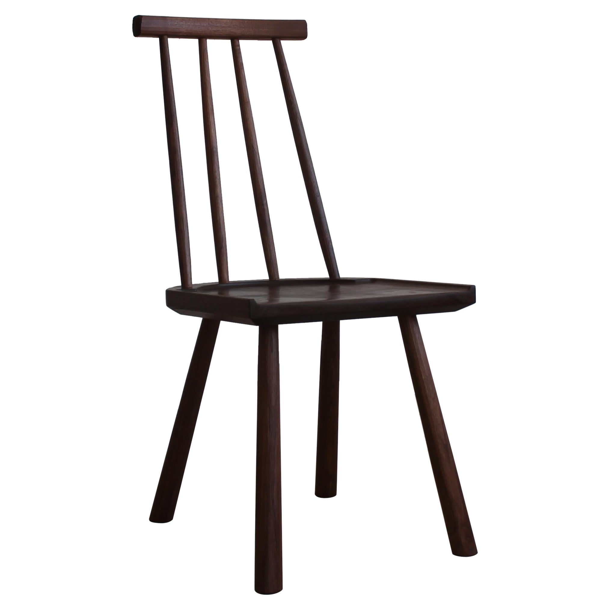 Post Hana Dining Chair with Spindle Back in Walnut