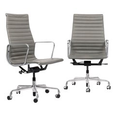 Herman Miller Eames Tall Gray Leather Desk Chairs Executive Thin Pad