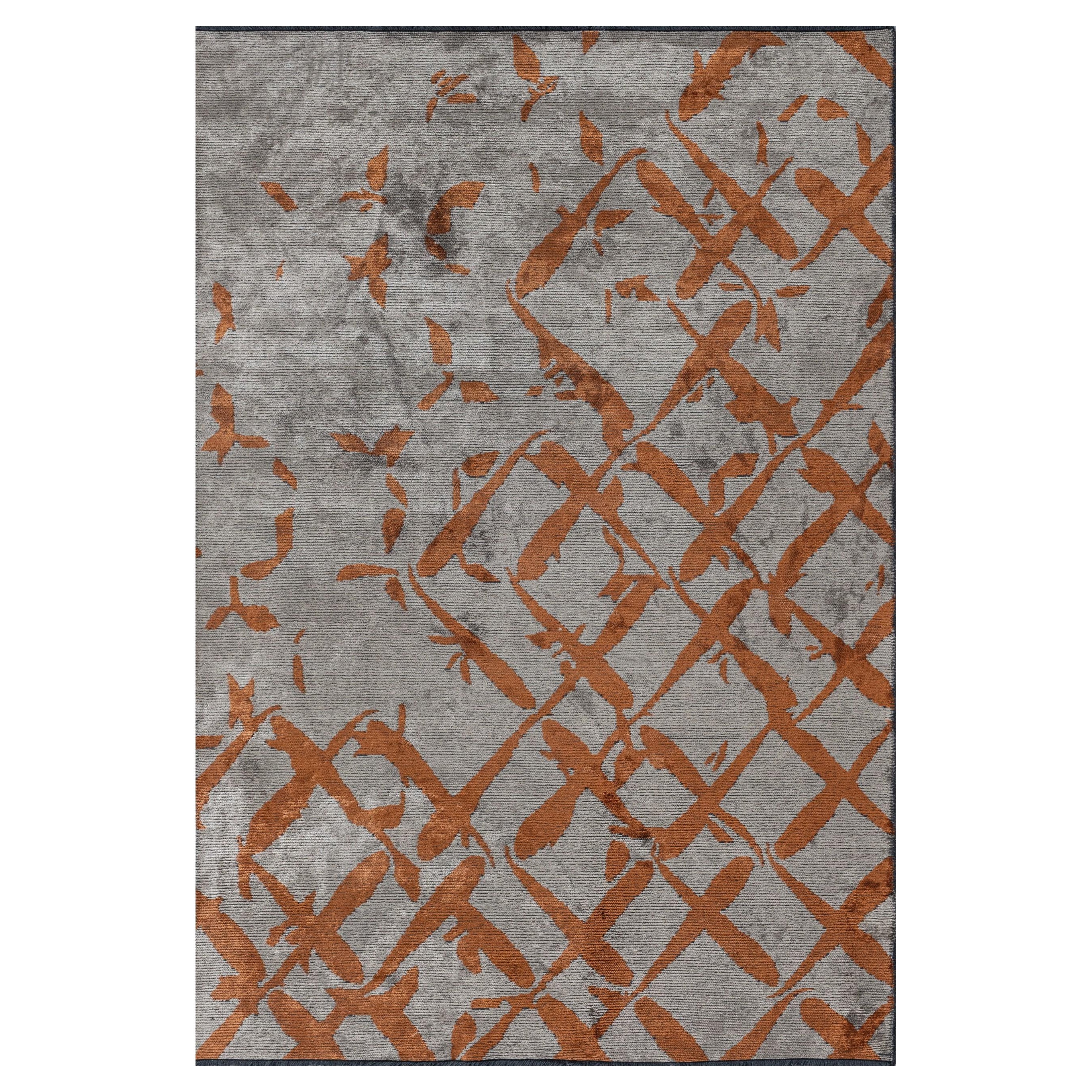 For Sale:  (Gray) Modern Abstract Luxury Hand-Finished Area Rug
