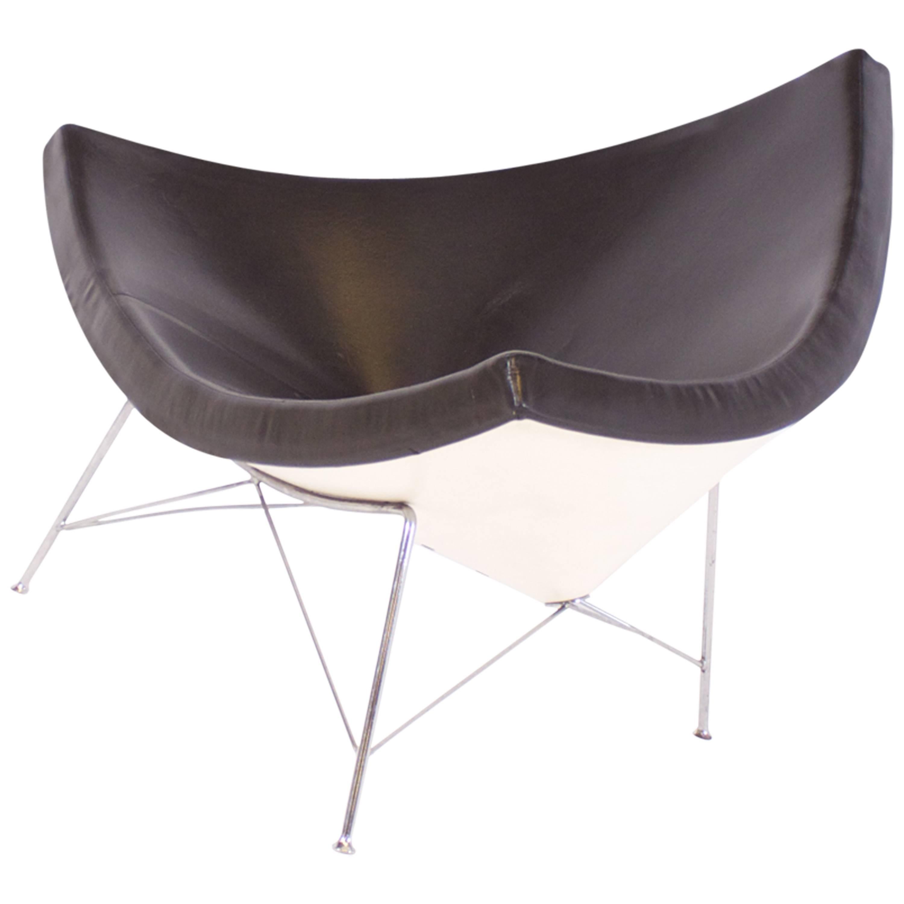 Vitra Coconut Chair by George Nelson in Brown Leather