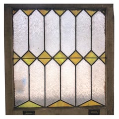 Leaded Window w/ Stained Glass 30" x 32"