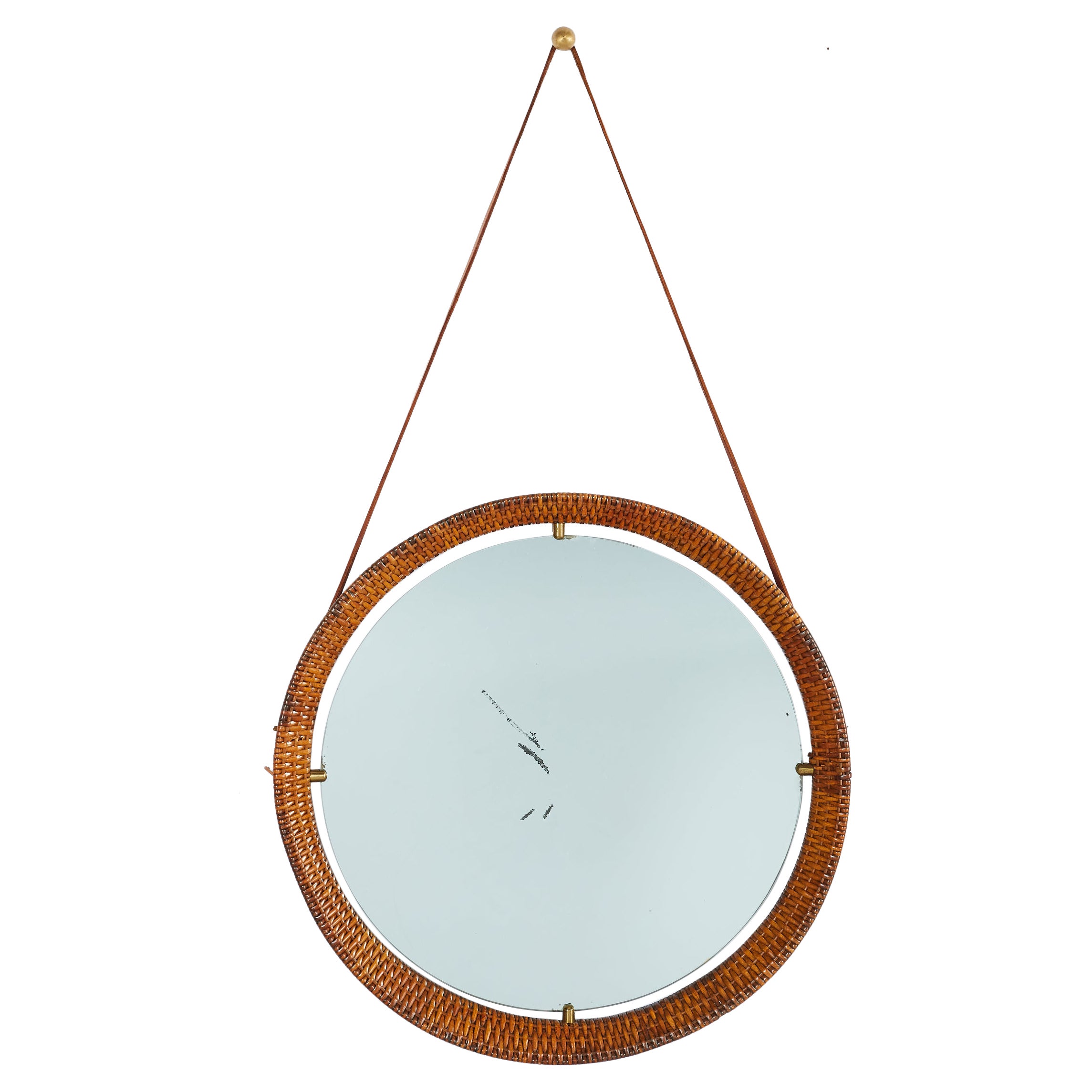 Italian Round Wicker Mirror
