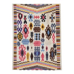 Turkish Flatweave Kilim Wool Rug Early 21st Century Multicolor 7'11" X 10'11"