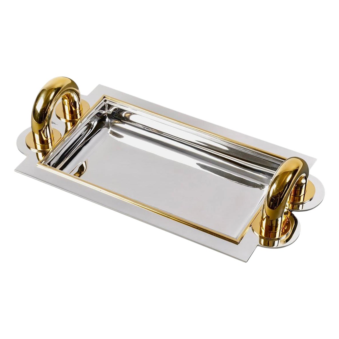 1937 Jean Puiforcat Art Deco Modernist Fruit Plate Tray Sterling Silver Vermeil