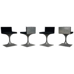 Raro set di quattro sedie girevoli Roger Tallon Module 400