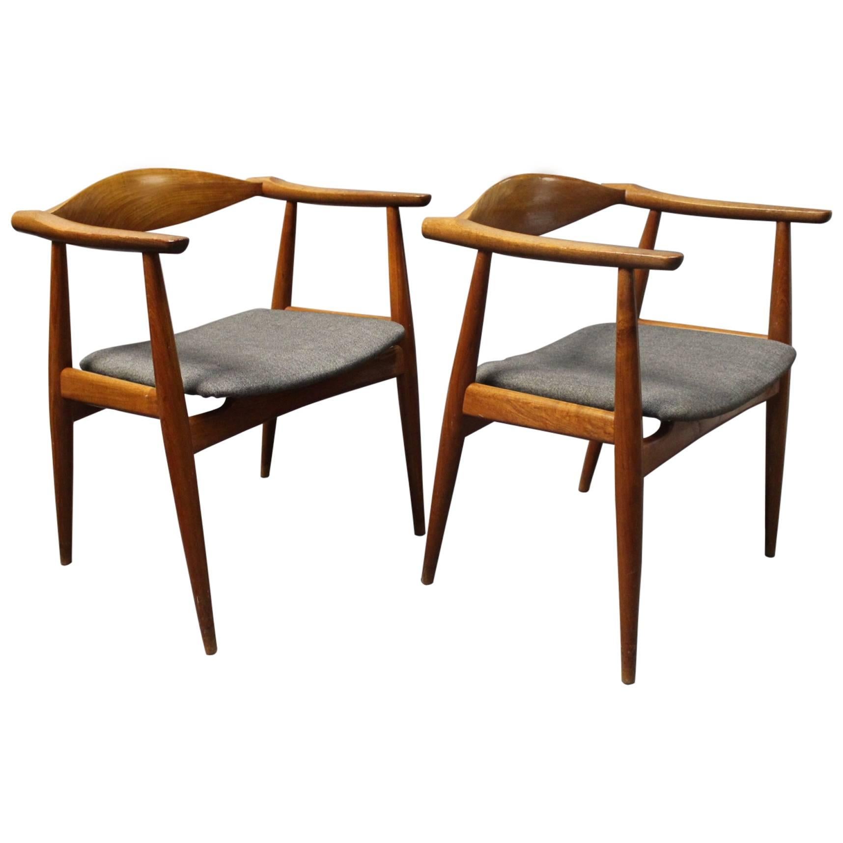 Pair of Ch-35 Chairs by Hans J. Wegner and Carl Hansen & Søn, 1960s