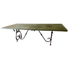 Baroque Dining Table Base with Large Zinc top